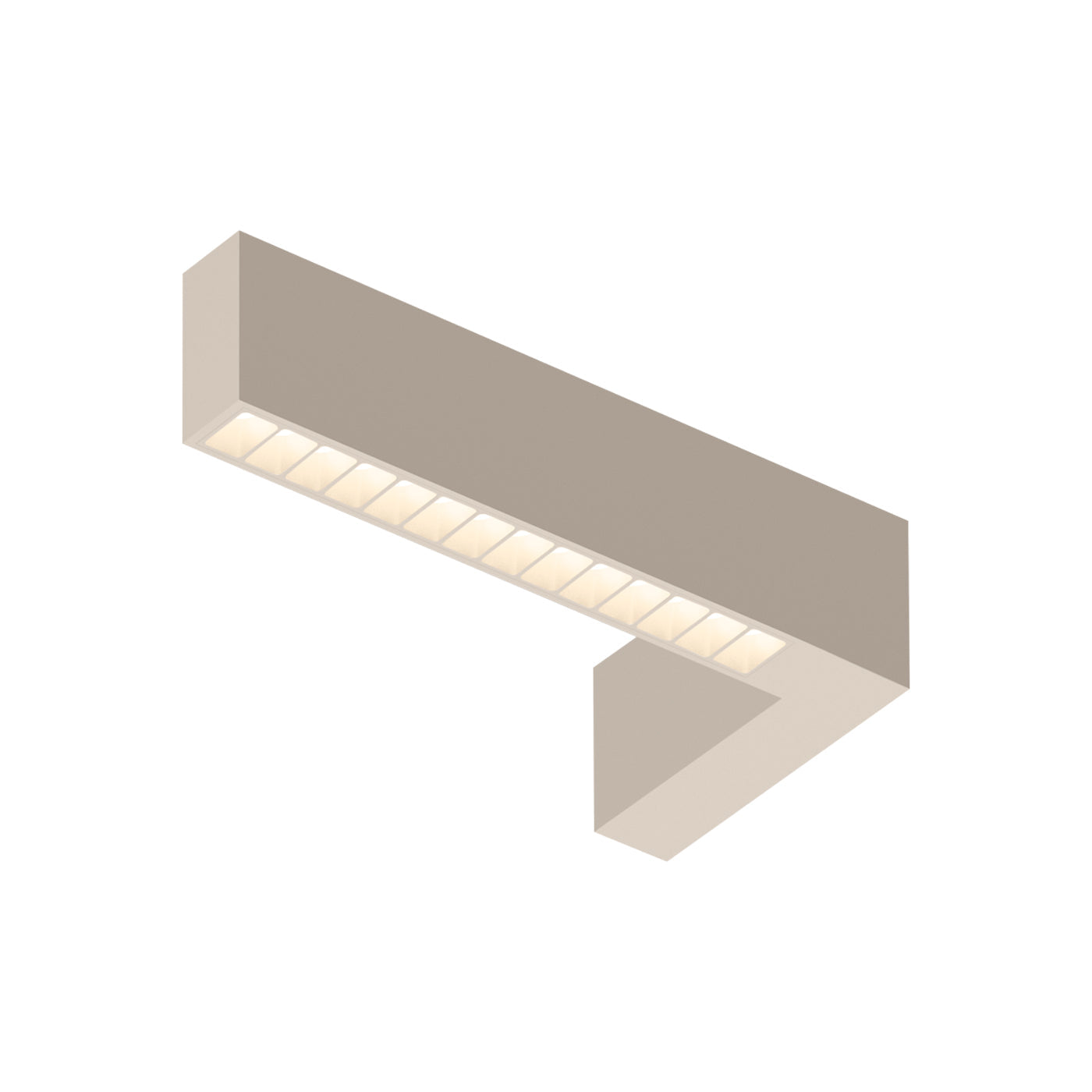 Offset LED Angular Linear High Efficiency Flush Mount Ceiling Light in Beige M1 (Model 1747).