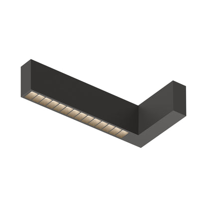 Offset LED Angular Linear High Efficiency Flush Mount Ceiling Light in Black (Model 1742).