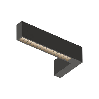Offset LED Angular Linear High Efficiency Flush Mount Ceiling Light in Black (Model 1747).