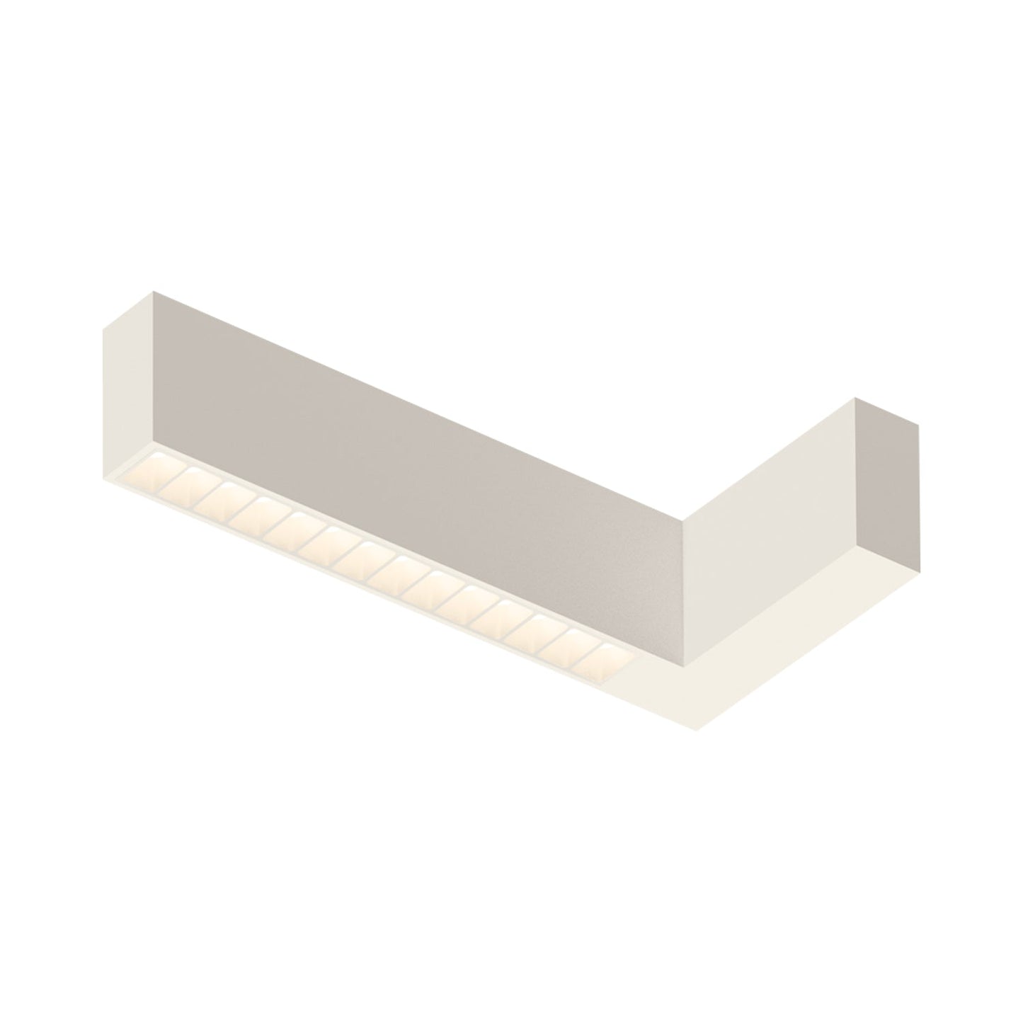 Offset LED Angular Linear High Efficiency Flush Mount Ceiling Light in Warm White (Model 1742).