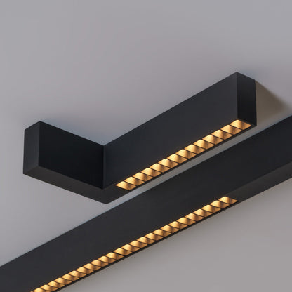 Offset LED Angular Linear High Efficiency Flush Mount Ceiling Light in Detail.