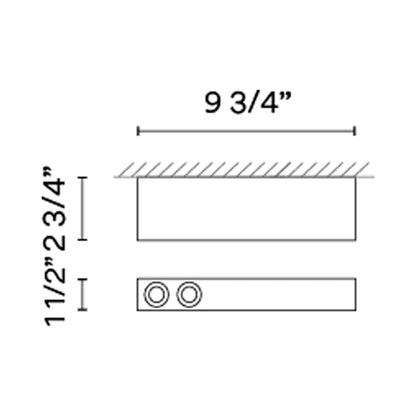 Offset LED Downlight Flush Mount Ceiling Light - line drawing.
