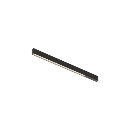 Offset LED Linear Flush Mount Ceiling Light in Black (49.25-Inch).