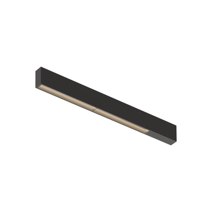 Offset LED Linear High Comfort Flush Mount Ceiling Light in Black (25.5-Inch).