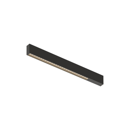 Offset LED Linear High Efficiency Flush Mount Ceiling Light in Black (25.5-Inch).