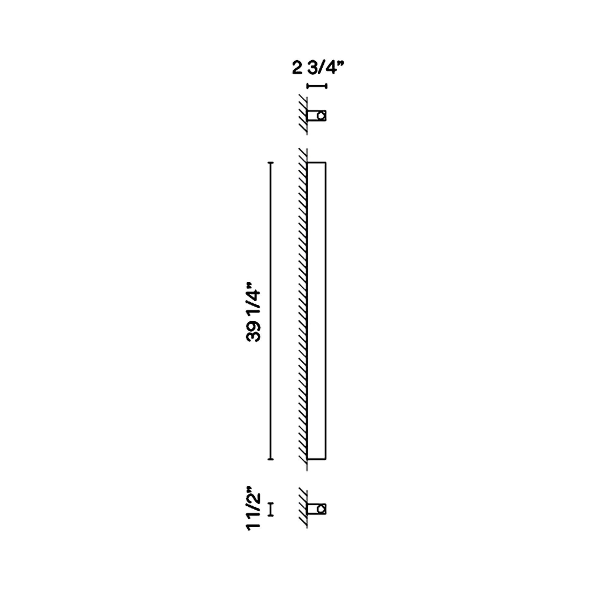 Offset LED Wall Light - line drawing.
