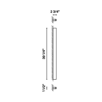Offset LED Wall Light - line drawing.