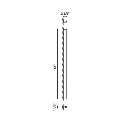 Offset LED Wall Light - line drawing.