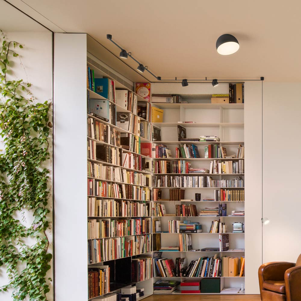 Plusminus Solo LED Flat Ceiling / Wall Light in home office.
