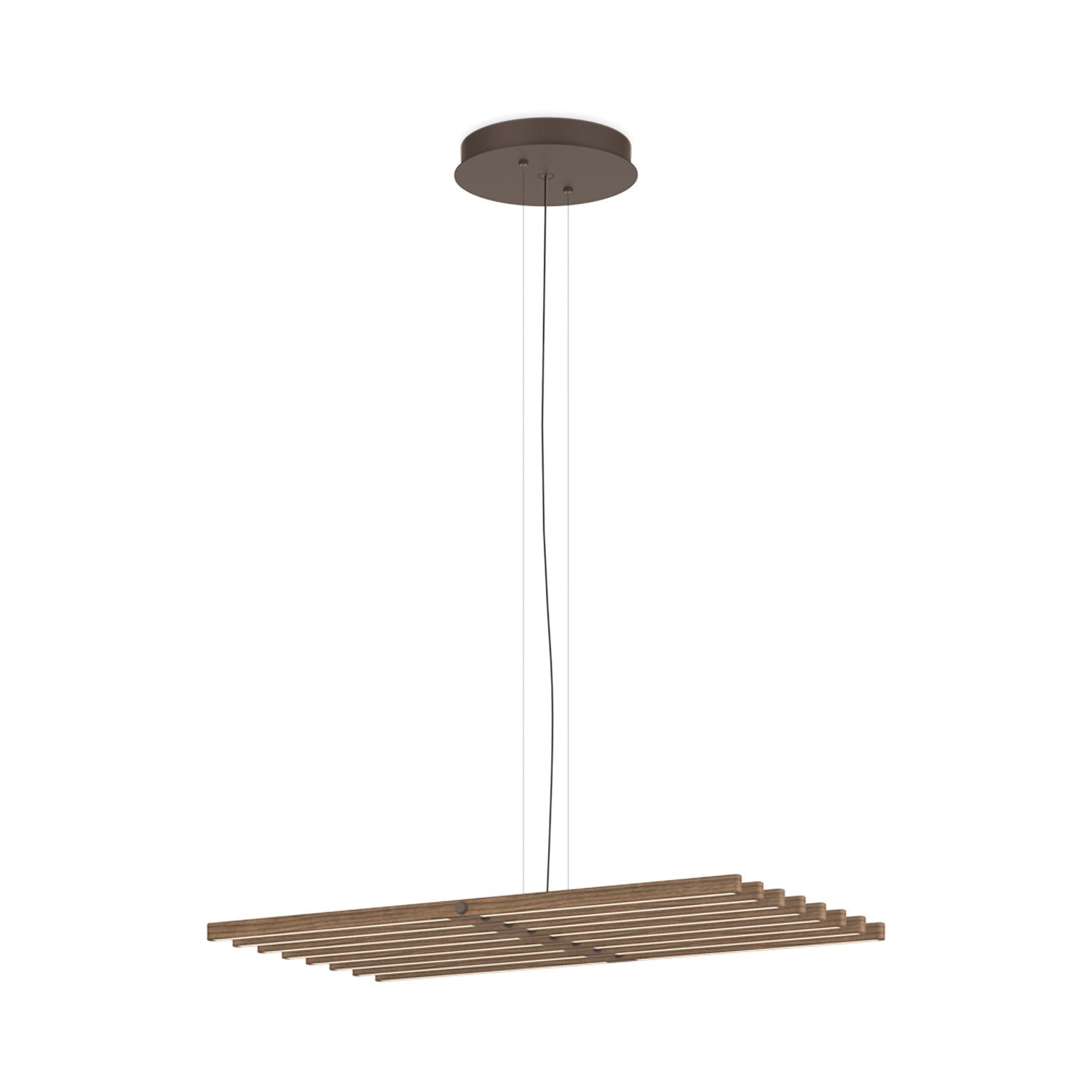 Rhythm Wood Horizontal LED Pendant Light in American Walnut.