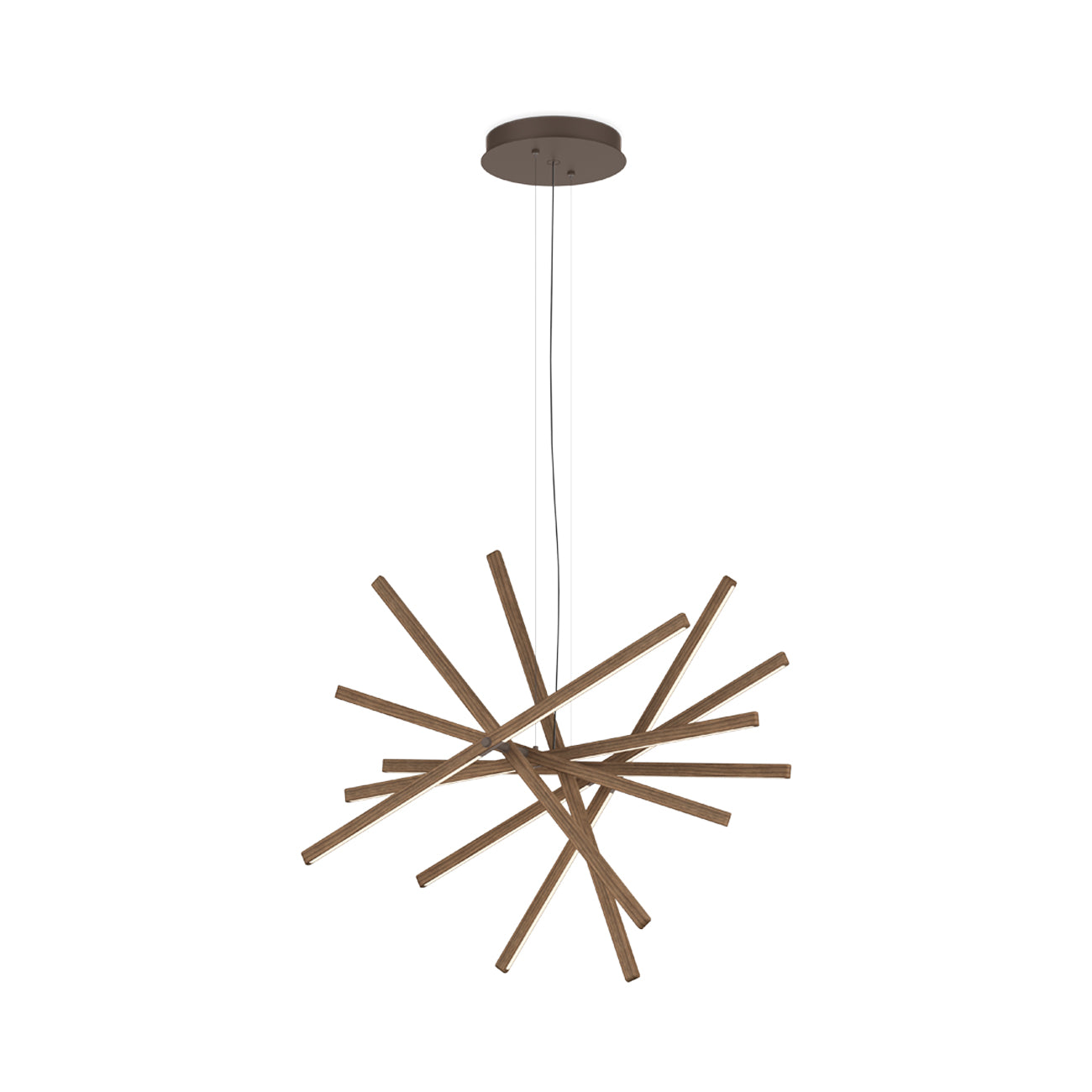 Rhythm Wood Horizontal LED Pendant Light in Detail.