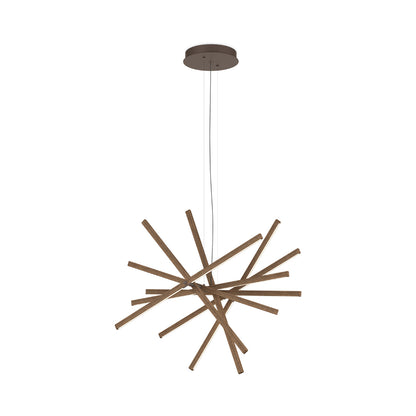 Rhythm Wood Horizontal LED Pendant Light in Detail.