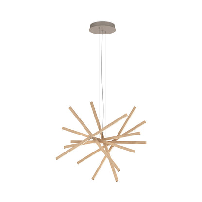 Rhythm Wood Horizontal LED Pendant Light in Detail.