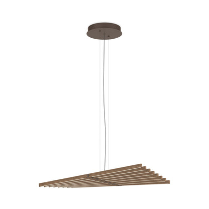 Rhythm Wood Horizontal LED Pendant Light in Detail.
