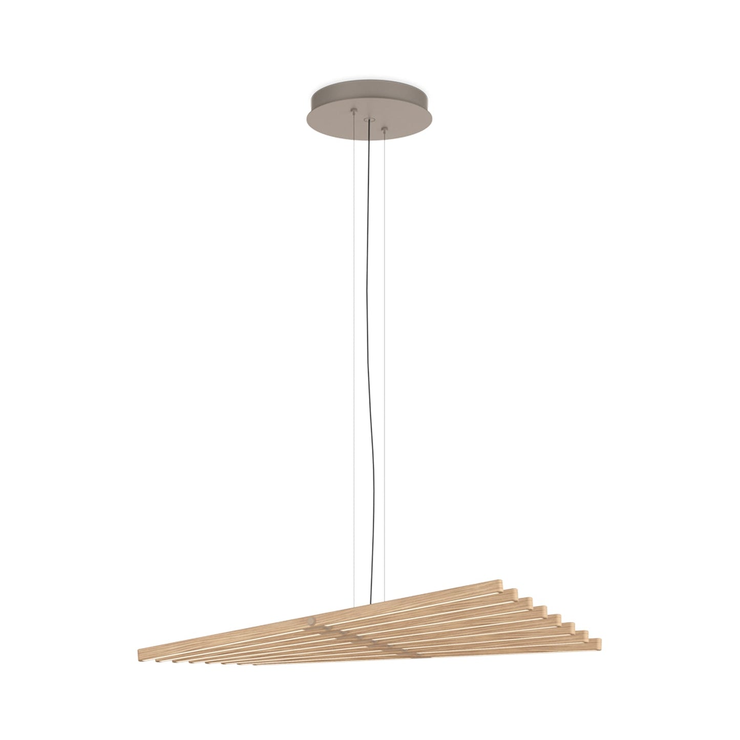 Rhythm Wood Horizontal LED Pendant Light in Detail.
