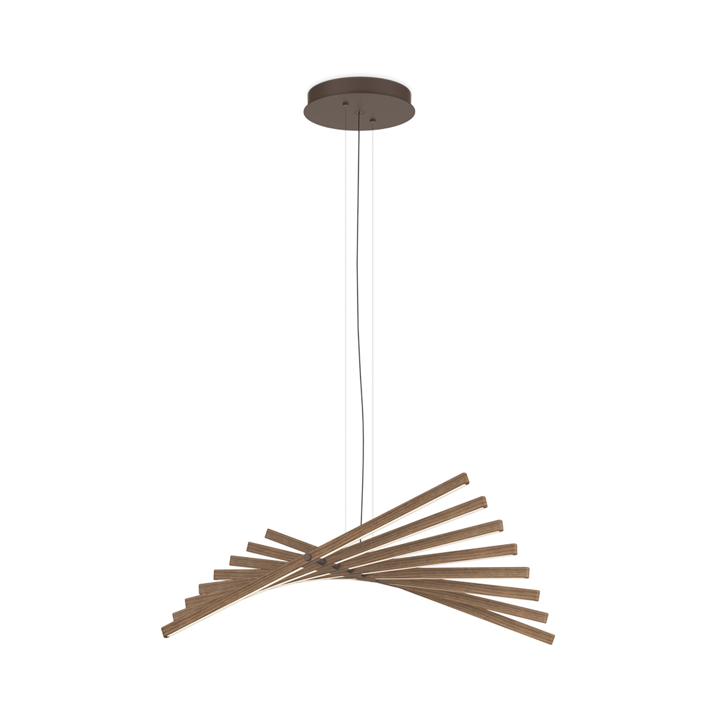 Rhythm Wood Horizontal LED Pendant Light in Detail.