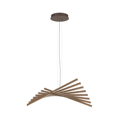 Rhythm Wood Horizontal LED Pendant Light in Detail.