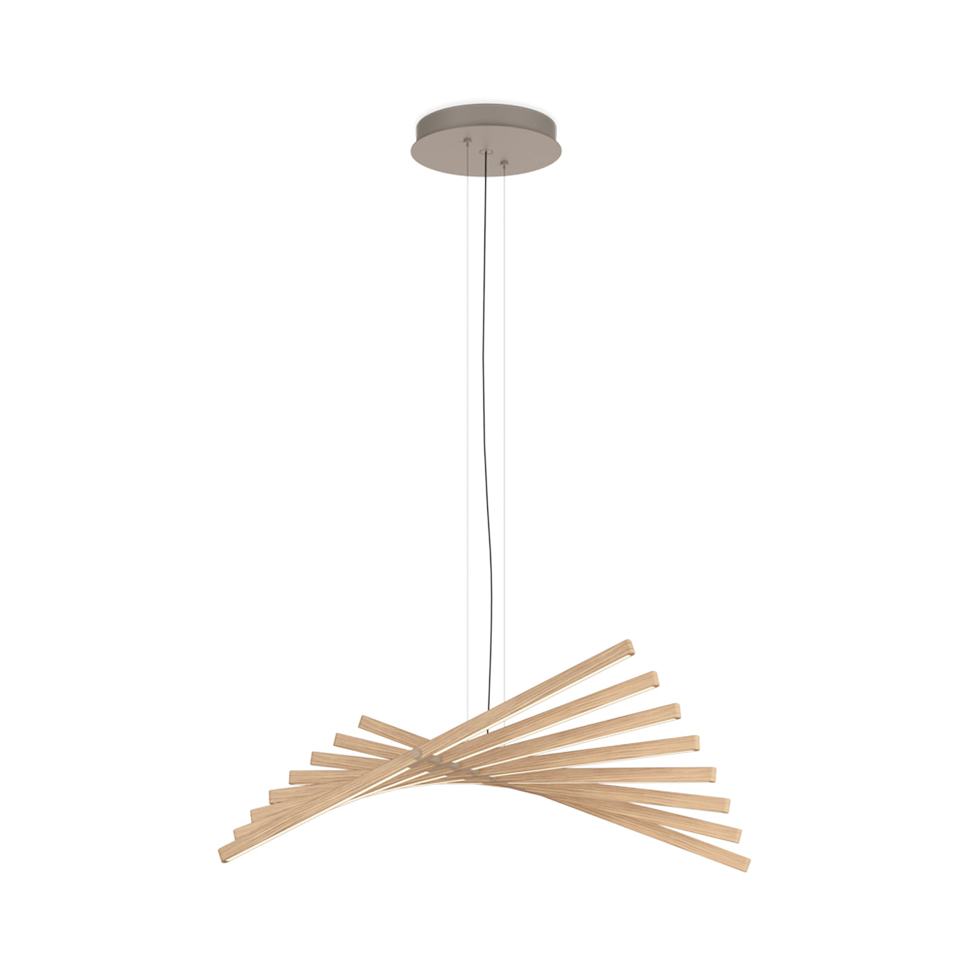 Rhythm Wood Horizontal LED Pendant Light in Detail.