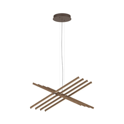 Rhythm Wood Horizontal LED Pendant Light in Detail.