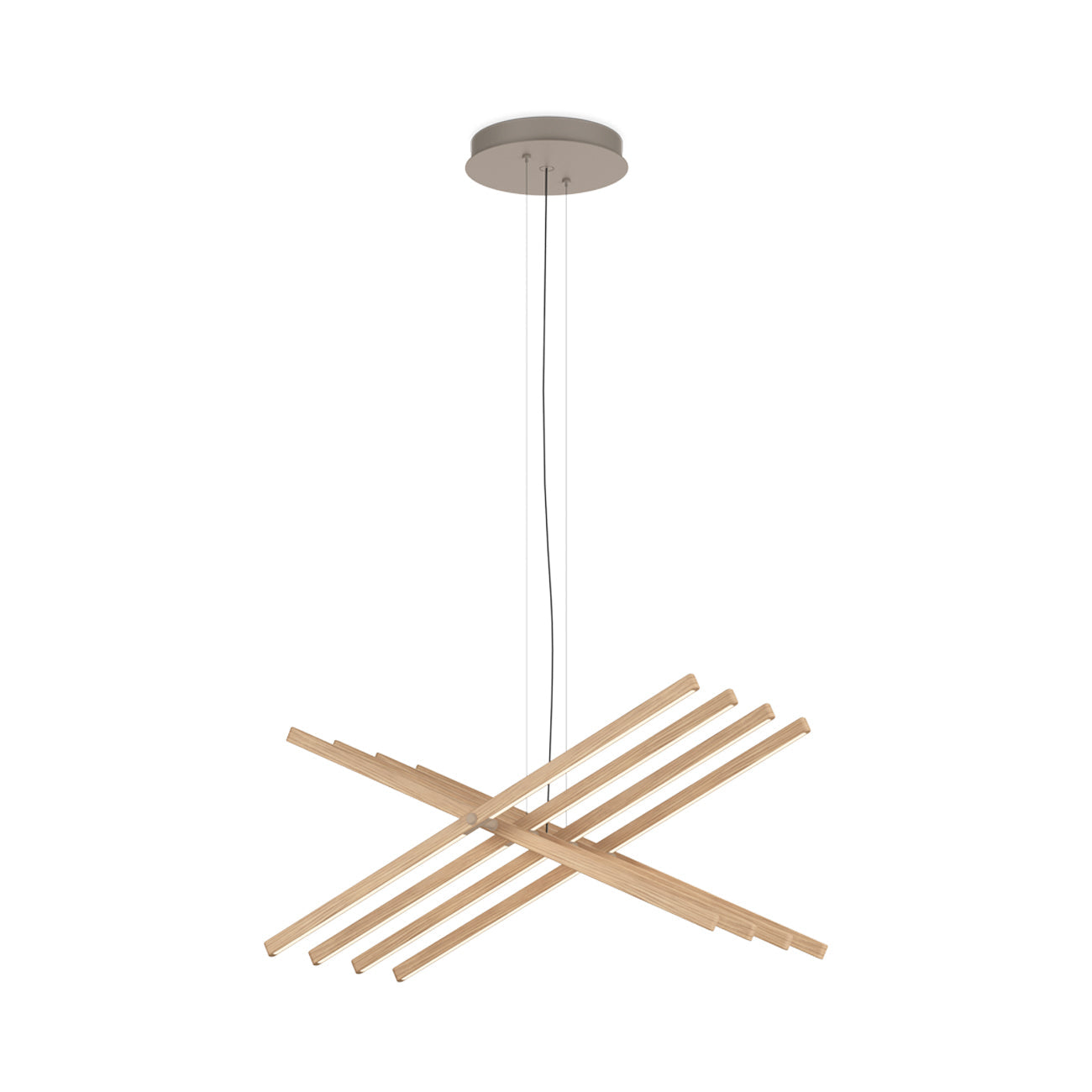 Rhythm Wood Horizontal LED Pendant Light in Detail.