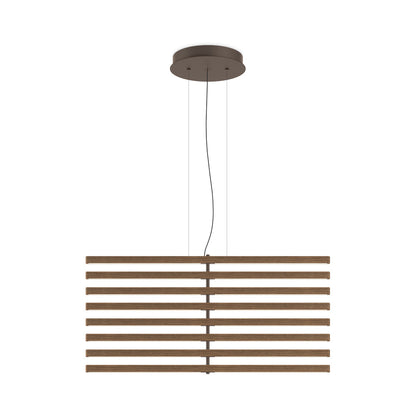 Rhythm Wood Vertical LED Downlight Pendant Light in American Walnut.