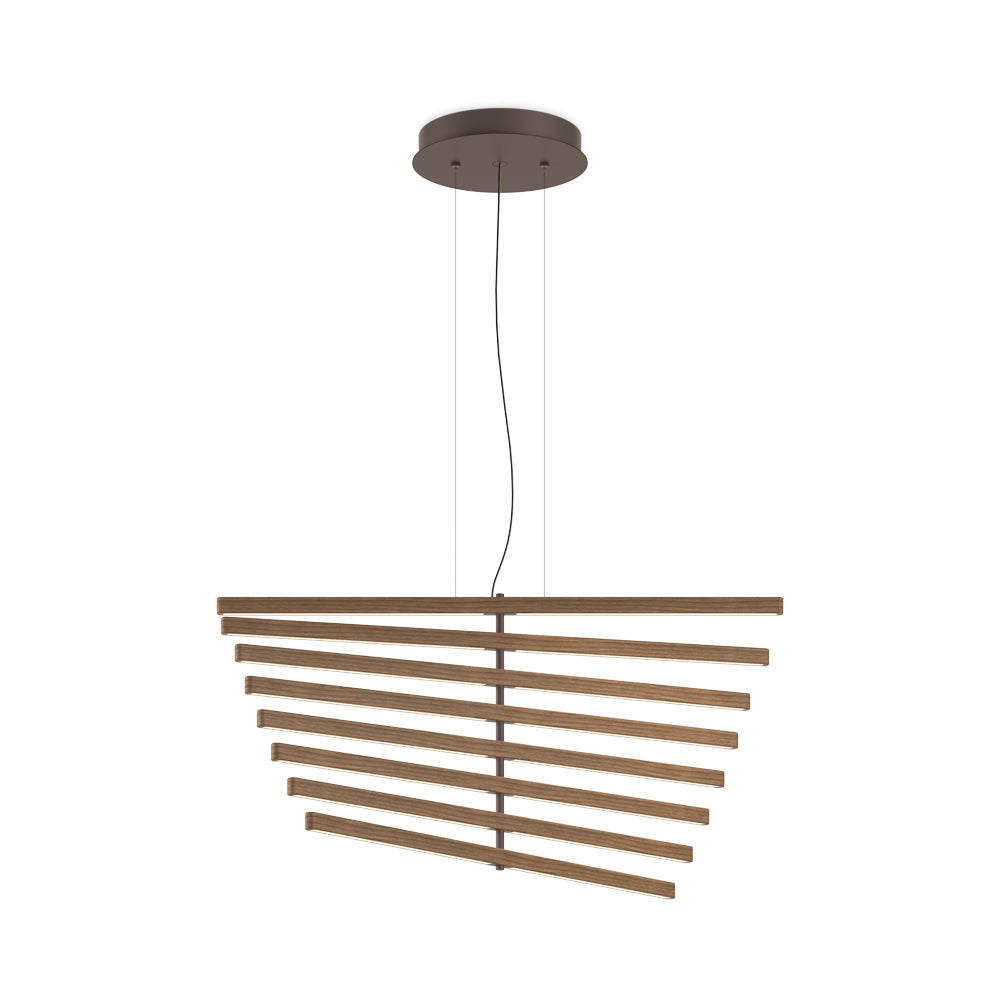 Rhythm Wood Vertical LED Downlight Pendant Light in Detail.