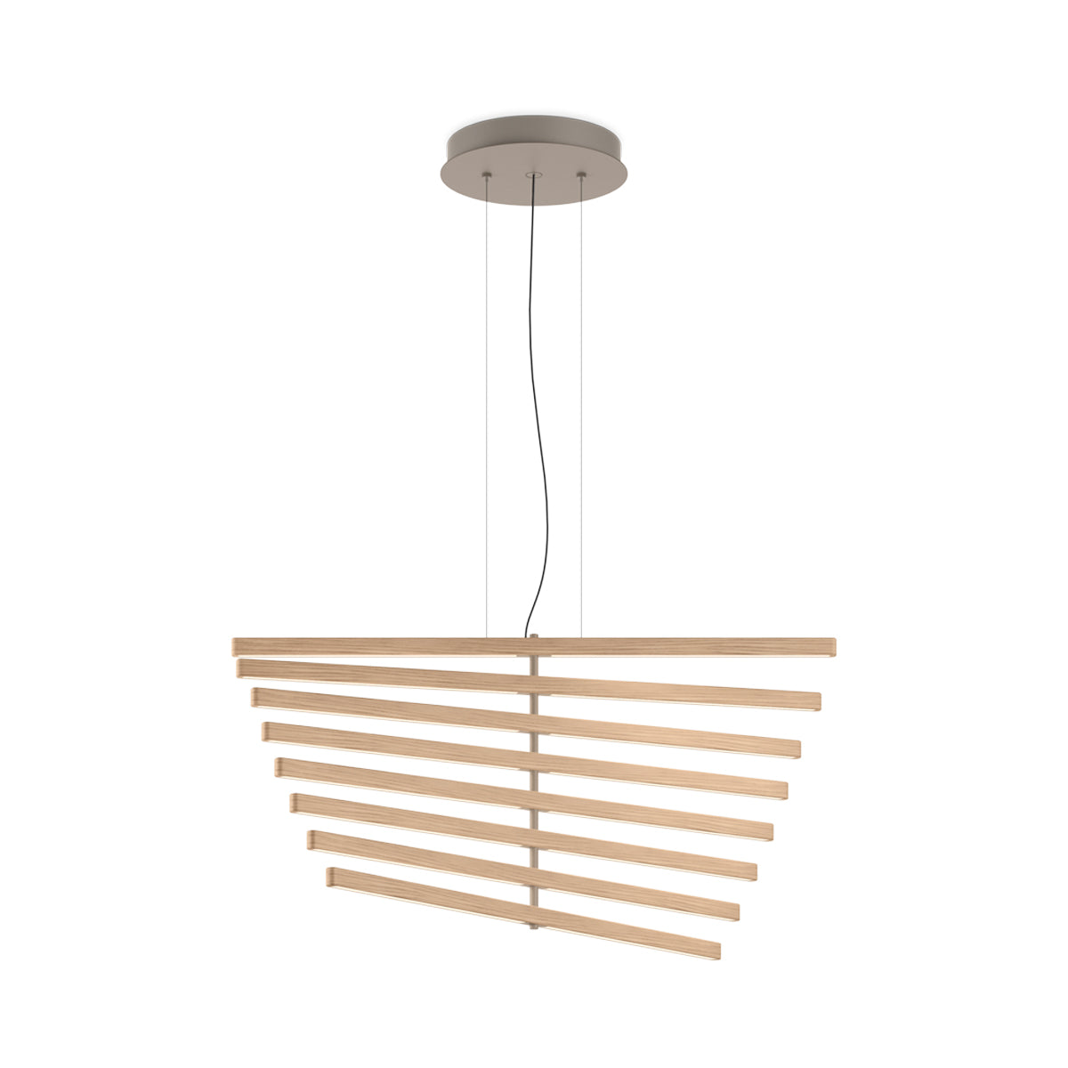 Rhythm Wood Vertical LED Downlight Pendant Light in Detail.