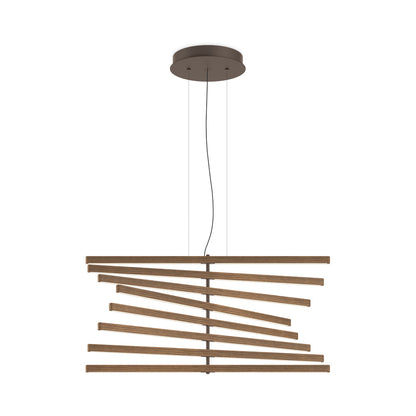 Rhythm Wood Vertical LED Downlight Pendant Light in Detail.