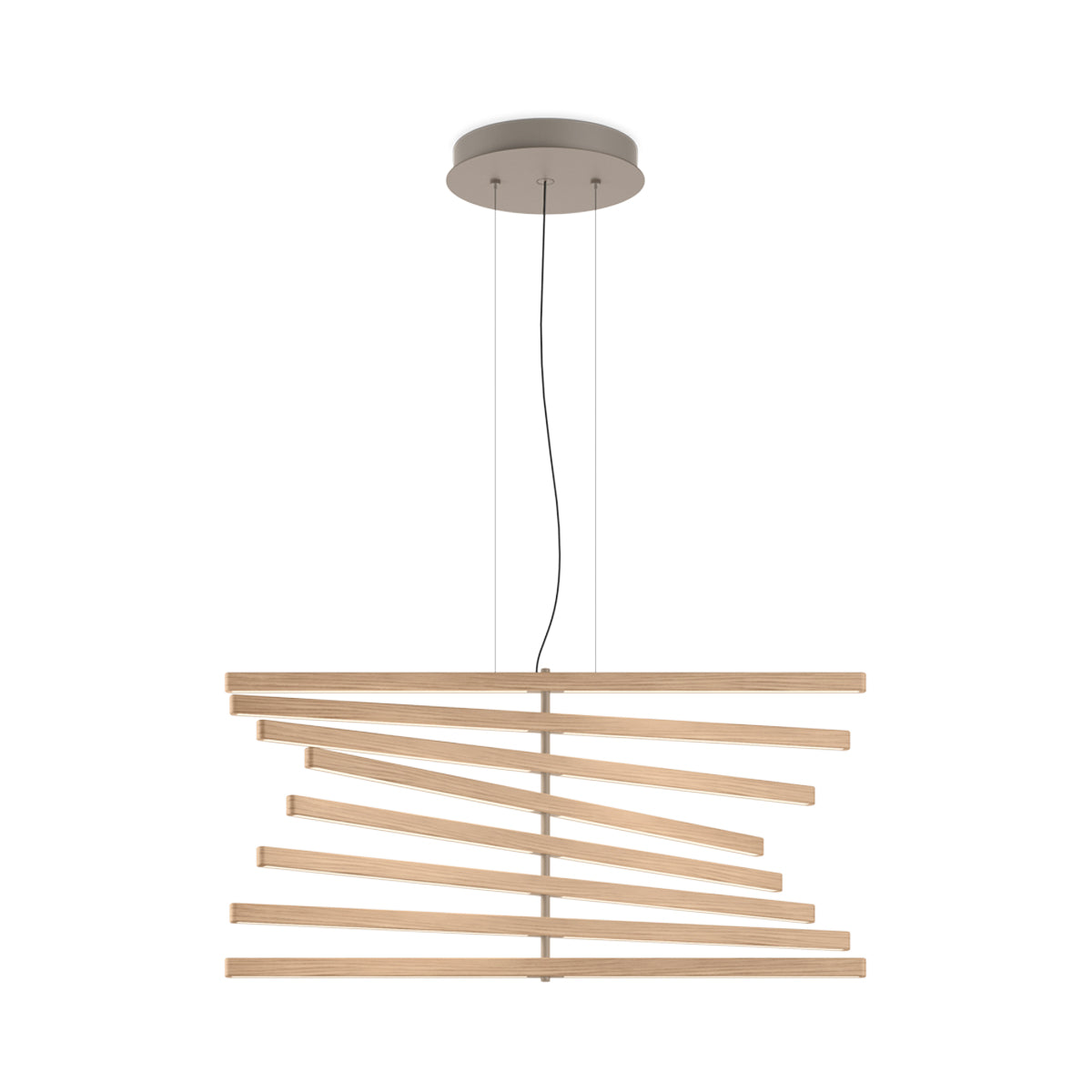Rhythm Wood Vertical LED Downlight Pendant Light in Detail.