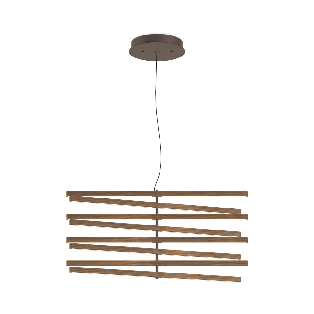 Rhythm Wood Vertical LED Downlight Pendant Light in Detail.