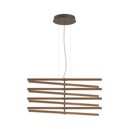 Rhythm Wood Vertical LED Downlight Pendant Light in Detail.