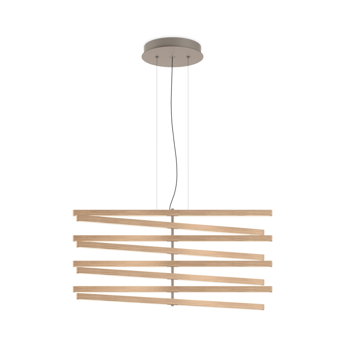 Rhythm Wood Vertical LED Downlight Pendant Light in Detail.