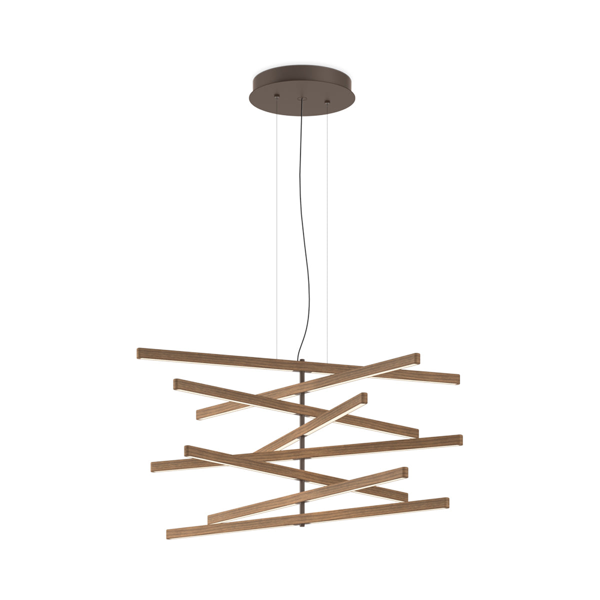Rhythm Wood Vertical LED Downlight Pendant Light in Detail.