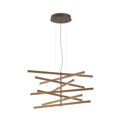 Rhythm Wood Vertical LED Downlight Pendant Light in Detail.