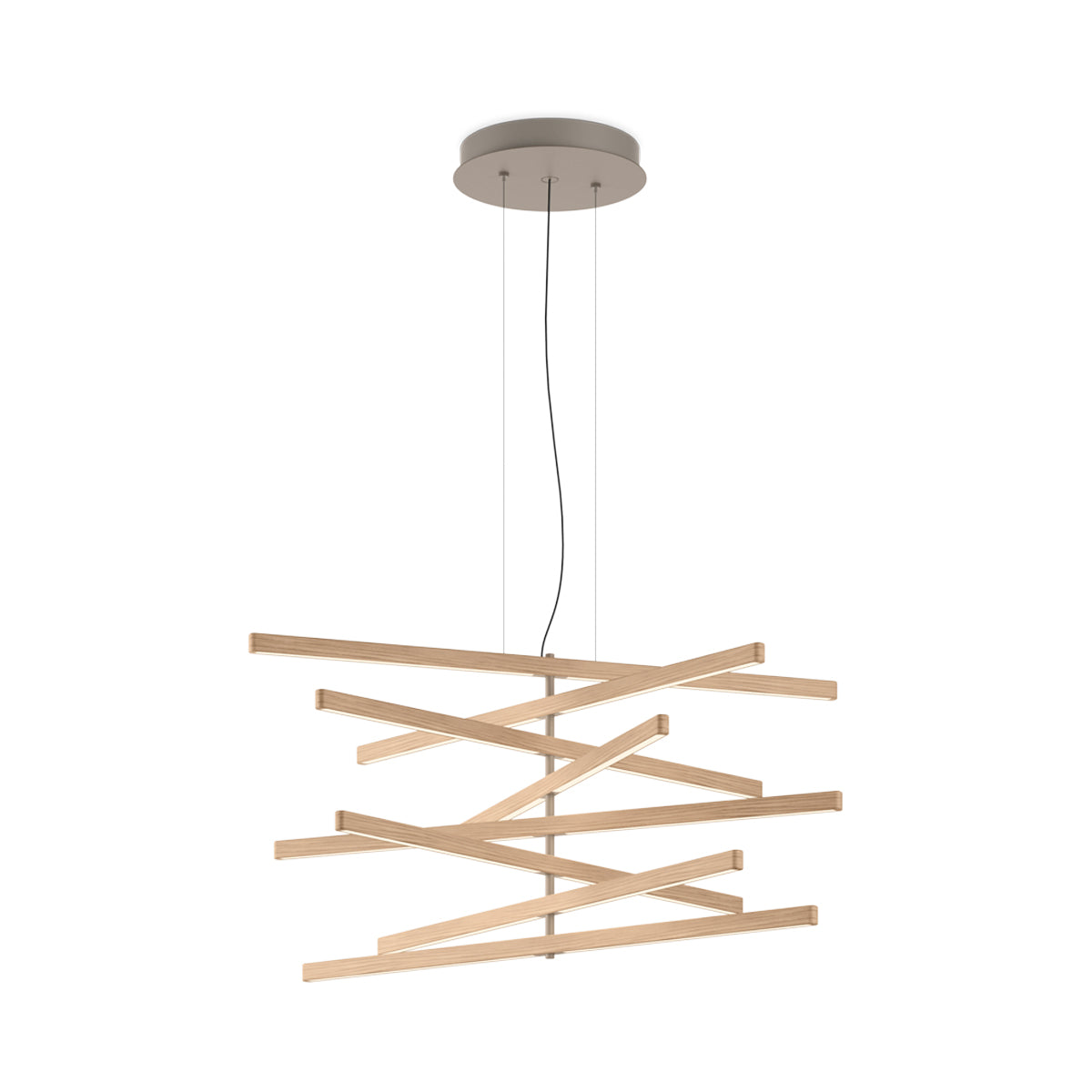 Rhythm Wood Vertical LED Downlight Pendant Light in Detail.