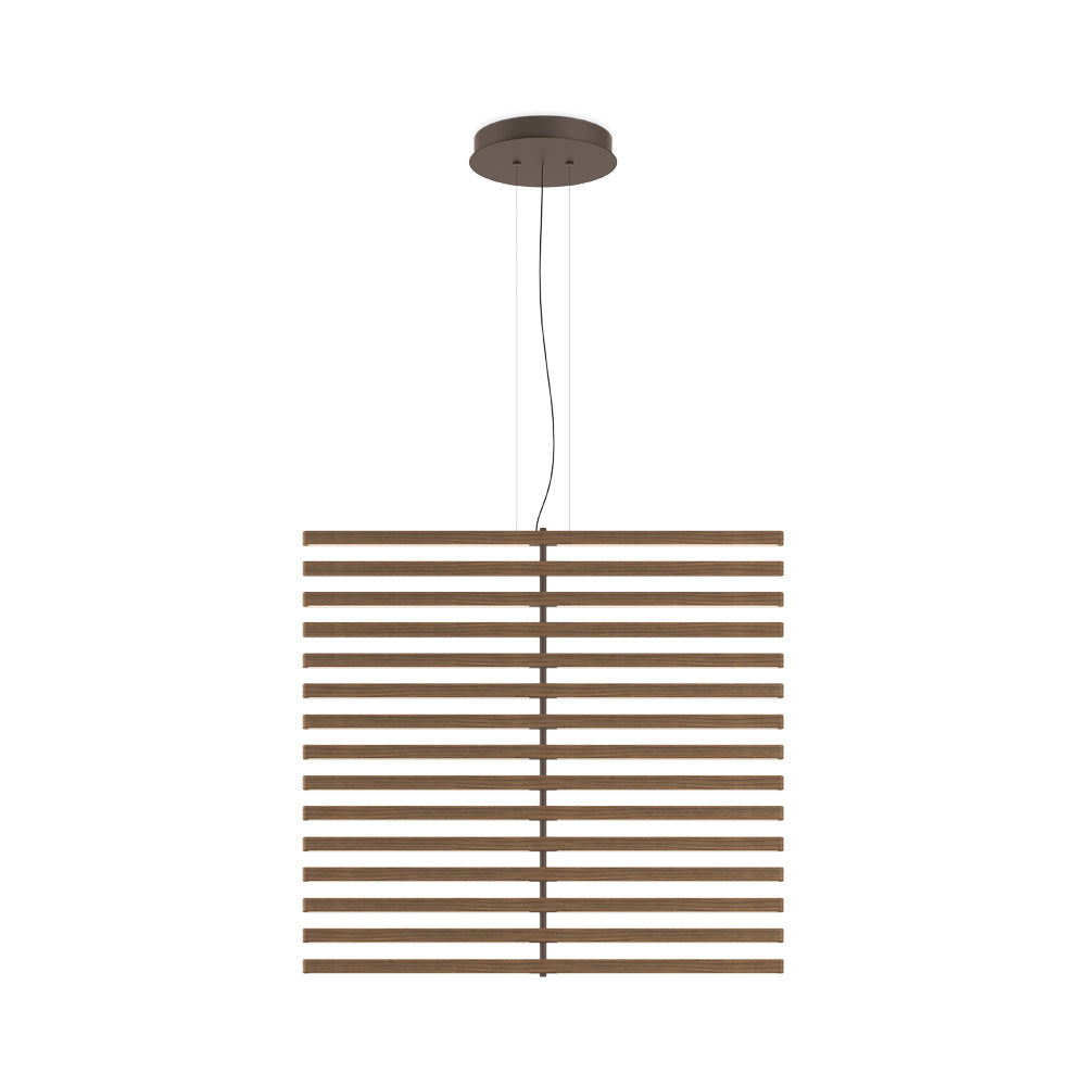 Rhythm Wood Vertical LED Pendant Light in American Walnut.
