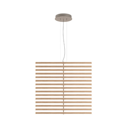 Rhythm Wood Vertical LED Pendant Light in White Oak.