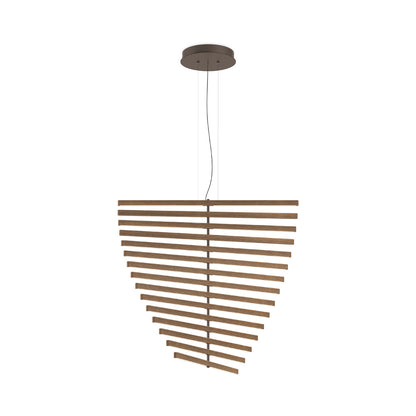 Rhythm Wood Vertical LED Pendant Light in Detail.