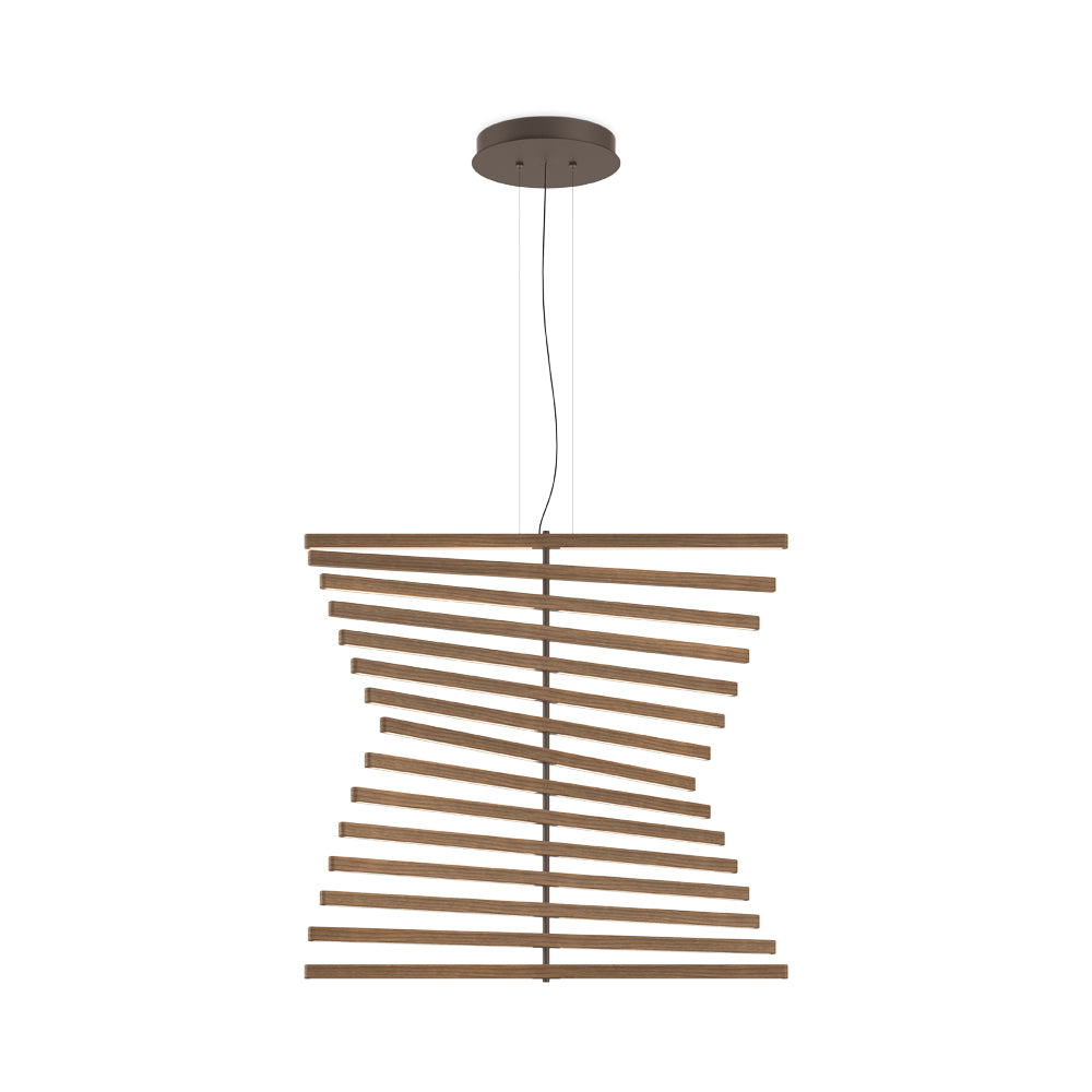 Rhythm Wood Vertical LED Pendant Light in Detail.