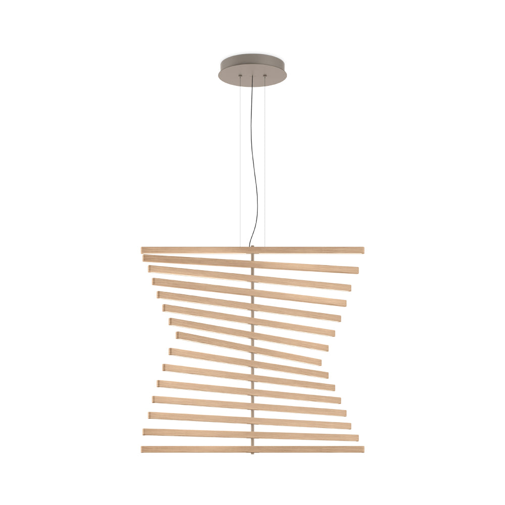 Rhythm Wood Vertical LED Pendant Light in Detail.