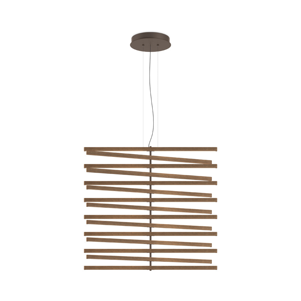 Rhythm Wood Vertical LED Pendant Light in Detail.