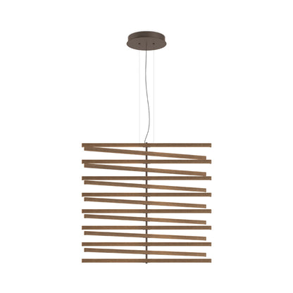 Rhythm Wood Vertical LED Pendant Light in Detail.