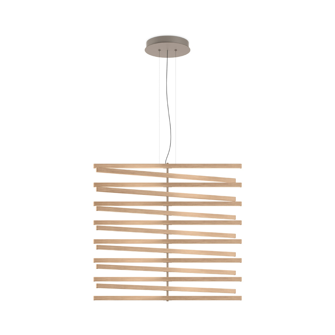 Rhythm Wood Vertical LED Pendant Light in Detail.