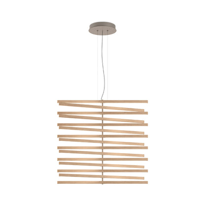 Rhythm Wood Vertical LED Pendant Light in Detail.