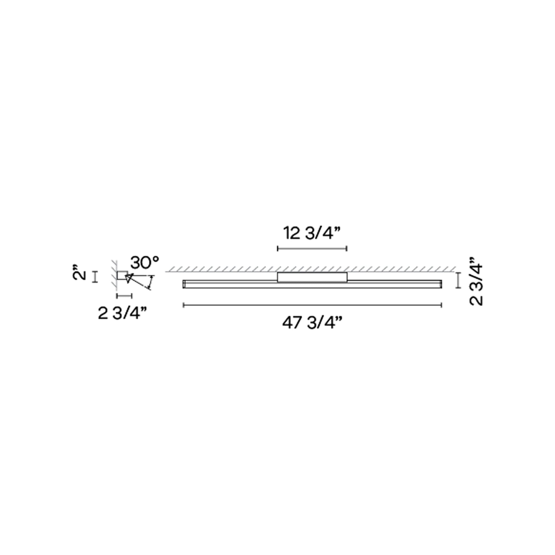 Spa LED Bath Vanity Light - line drawing.