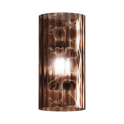 Armonia Wall Light in Matt Black Nickel/Terra Bruciata Rigadin Verticale (6-Inch).