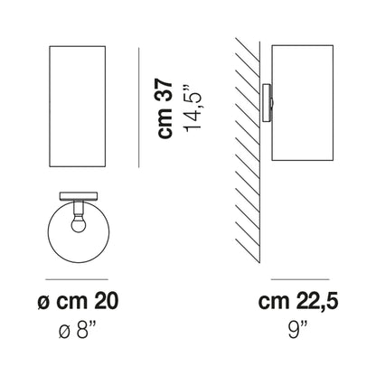 Armonia Wall Light - line drawing.