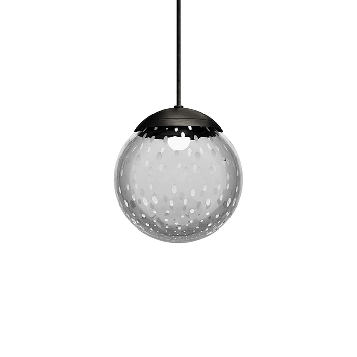 Bolle Pendant Light in Charcoal Grey/Crystal Bubbles(6-Inch).