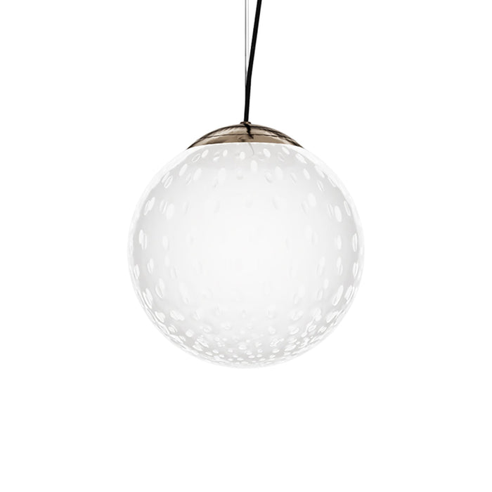 Bolle Pendant Light in Matt Steel/White Bubbles(10-Inch).