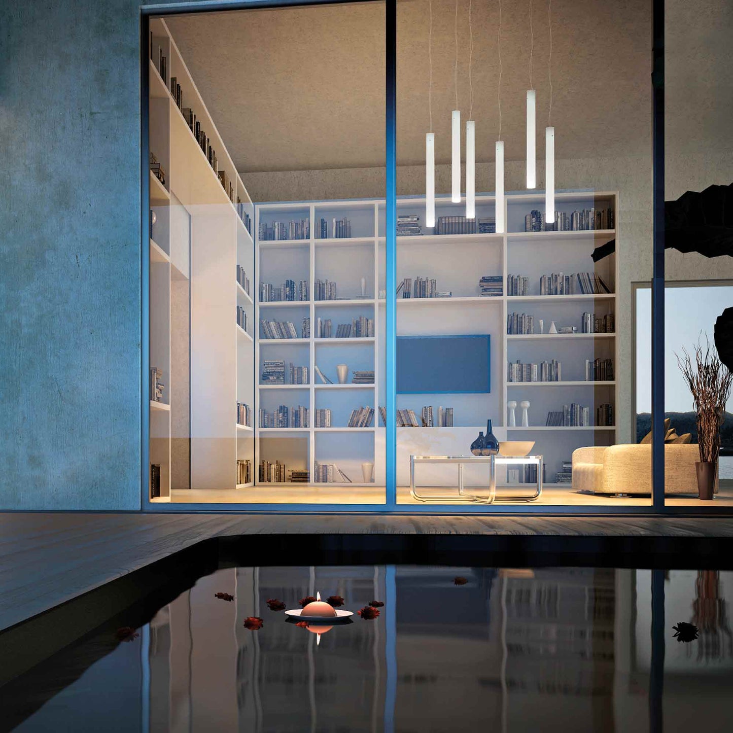 Candela Pendant Light in living room.